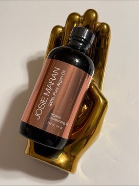 JOSIE MARAN 100% Pure Argan Oil Large Bottle 240ml/8 fl oz with Rose Gold Label